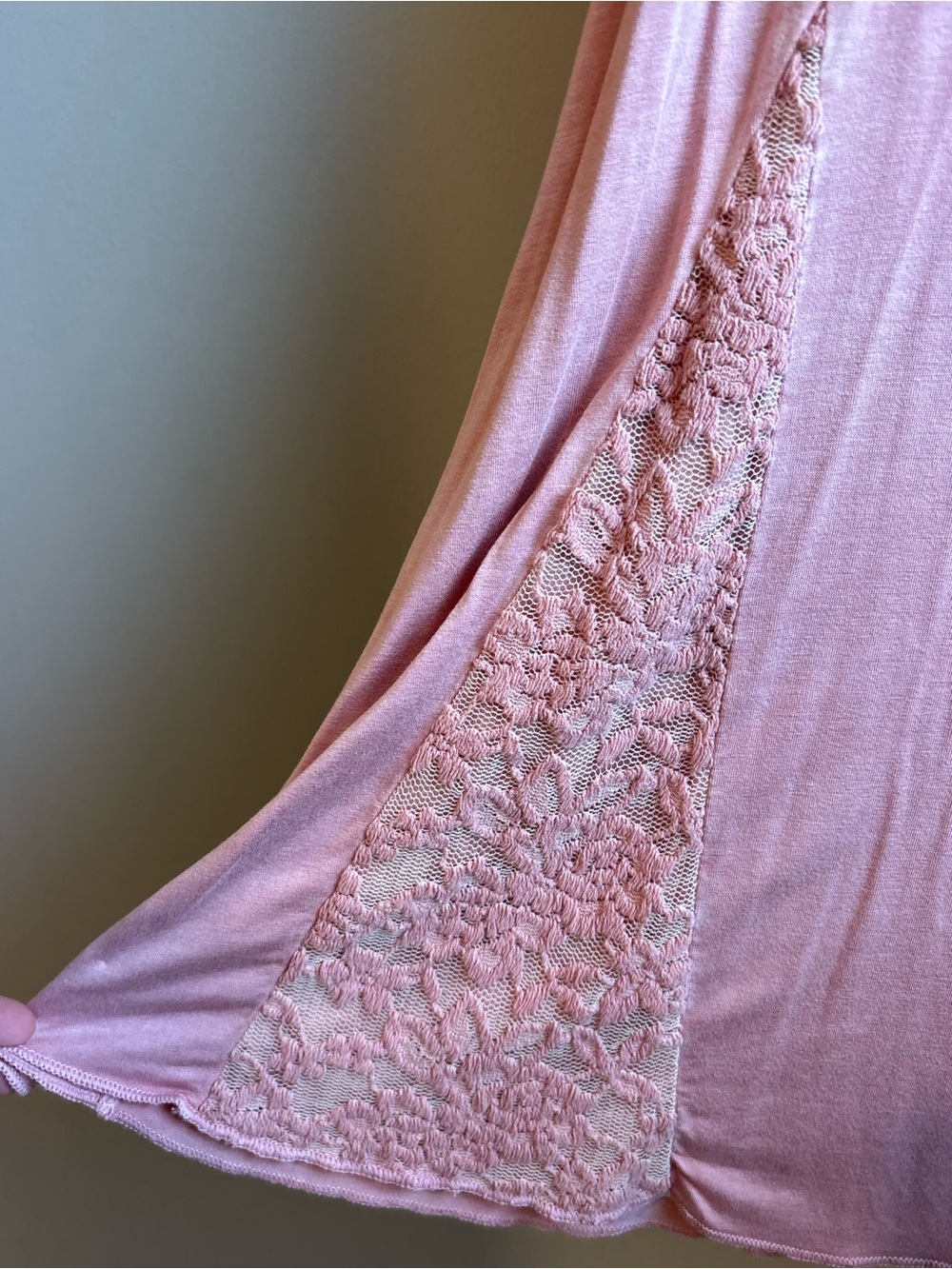 T Party Soft Pink Sleeveless Swing Tank with Lace Panels - Picture 2 of 4